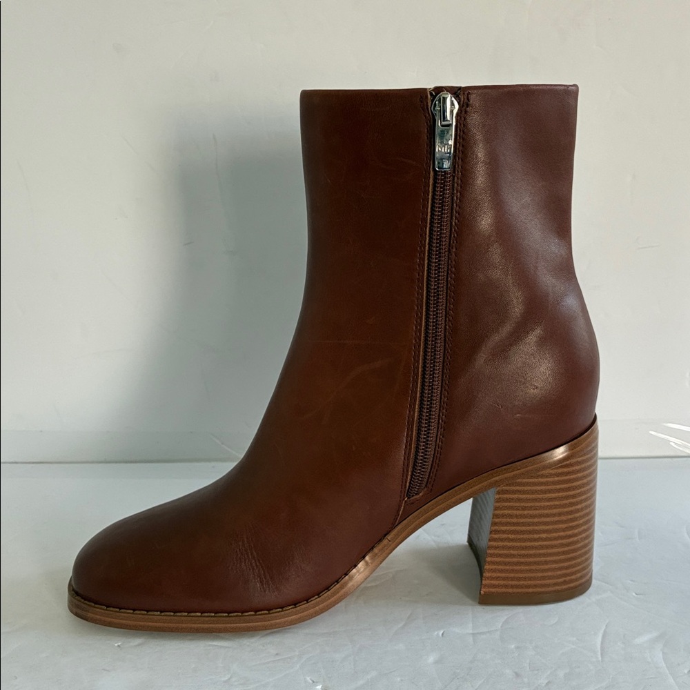 Marc Fisher Lianna Women's Brown Leather Block Heel Ankle Boots Size 9.5 NEW - Picture 5 of 10